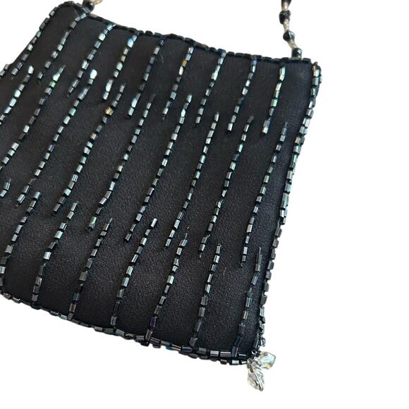 Rangi- Mini Purse- Black with beading, beaded handle, micro purse- prom- y2k - Picture 7 of 8